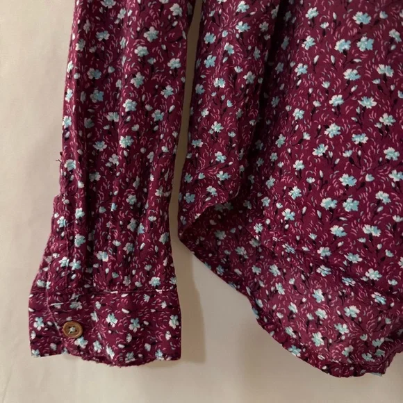 ANTHROPOLOGIE MAEVE Purple Floral Calico Button Down Shirt Size 10 - Picture 8 of 11